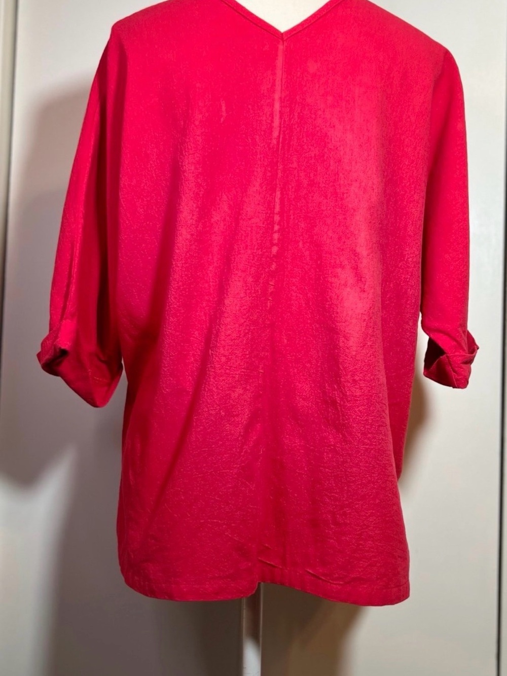 2 - Tops Bundle - 1- Red Linen/Cotton and 1-White Cotton Button Down Large - Picture 12 of 15